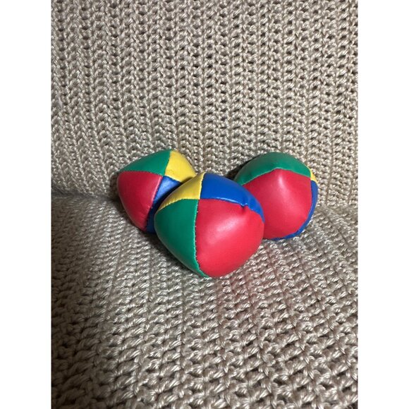 Other - Set Of 3 Multicolor Juggling Balls Filled With Colored Plastic Pellets